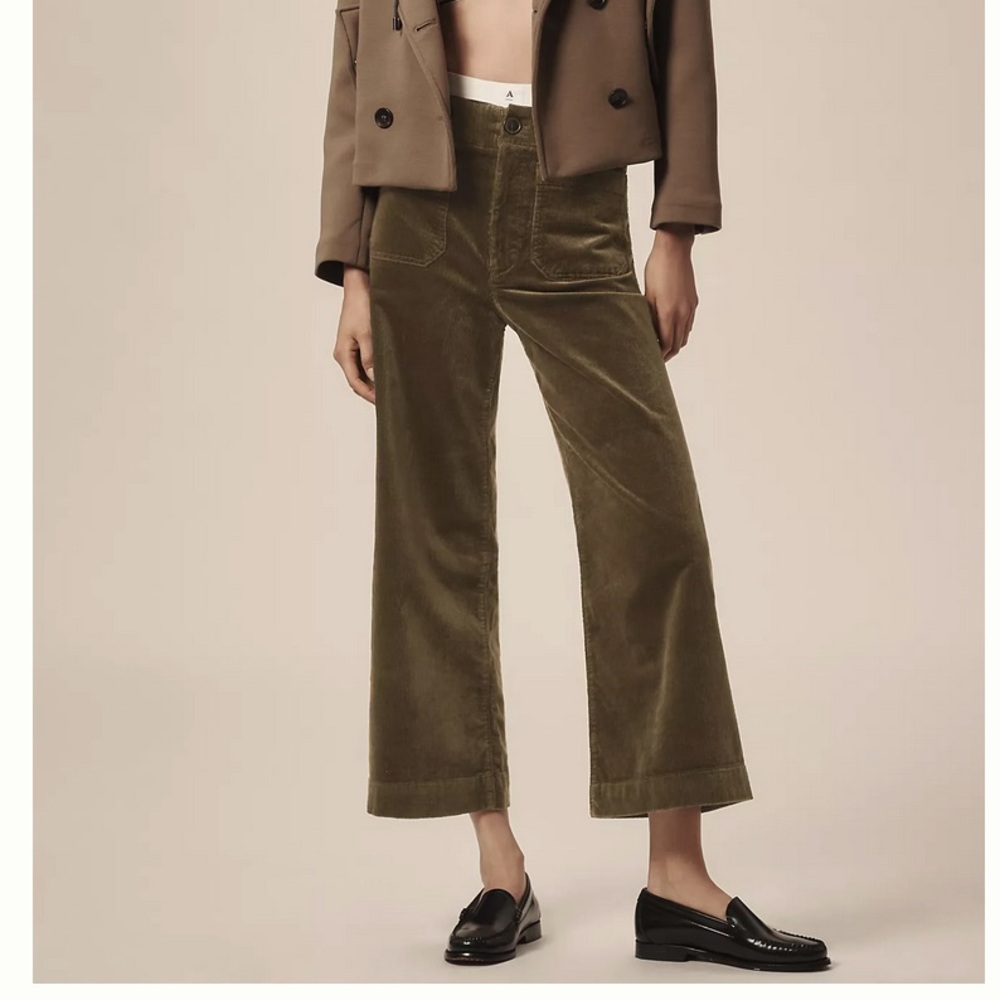 Maeve The Colette Cropped Wide-Leg Trousers: Corduroy Edition Size 29